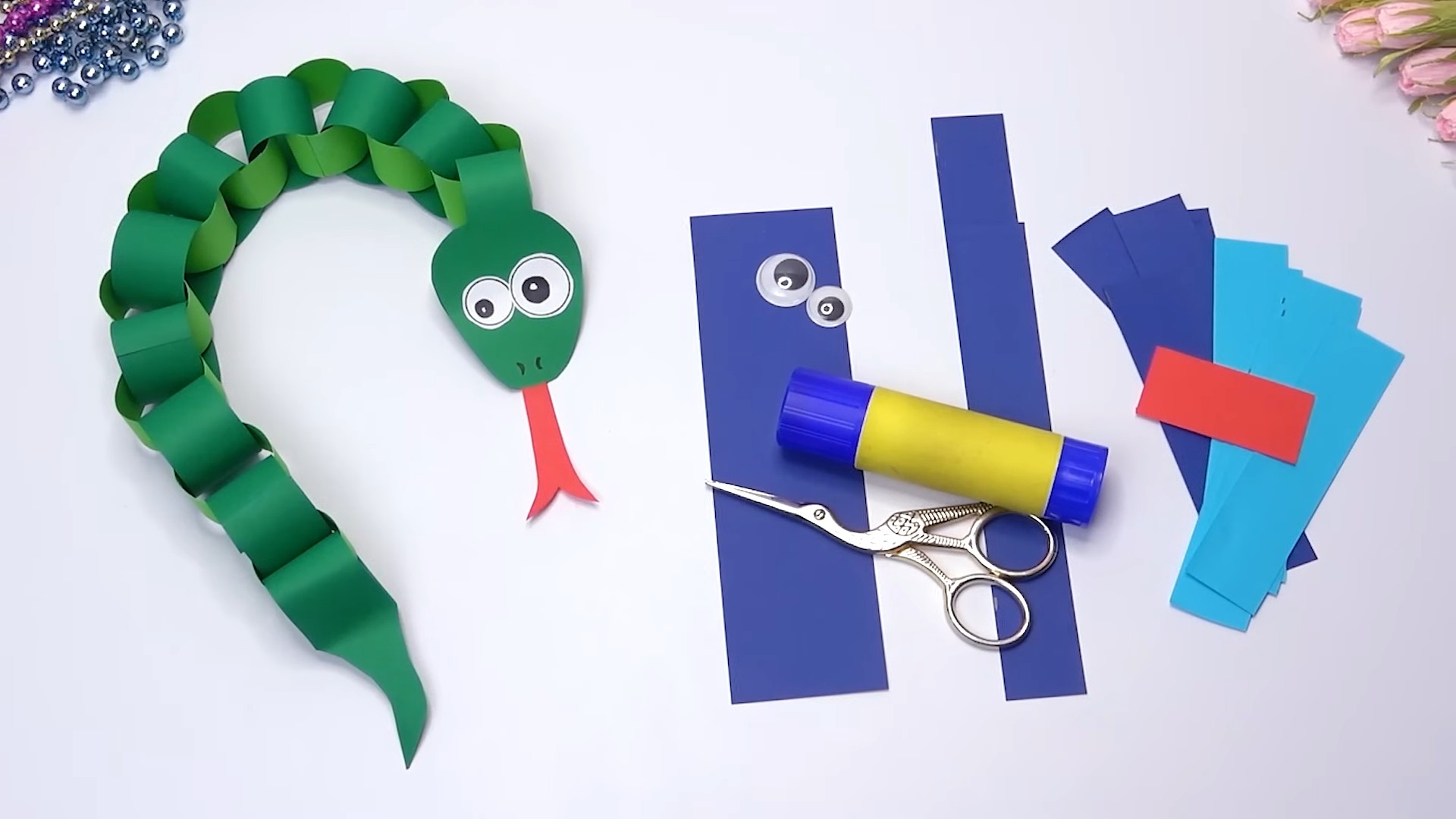 Origami Schlange basteln Kinder