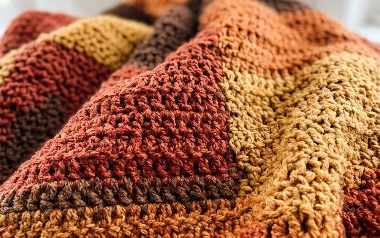 Falling Leaves Throw Blanket - Amanda Crochets